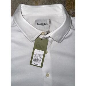 Size Medium Goodfellow Pique Dress Shirt Standard Fit white